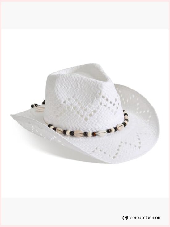 Wide Brim Straw Cowboy Hat Sun Protection Summer Hat main image 4